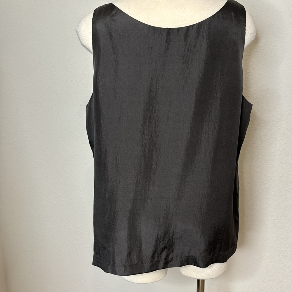 NWOT — Eileen Fisher size Large silk sleeveless top / blouse with beaded detail - Picture 4 of 8